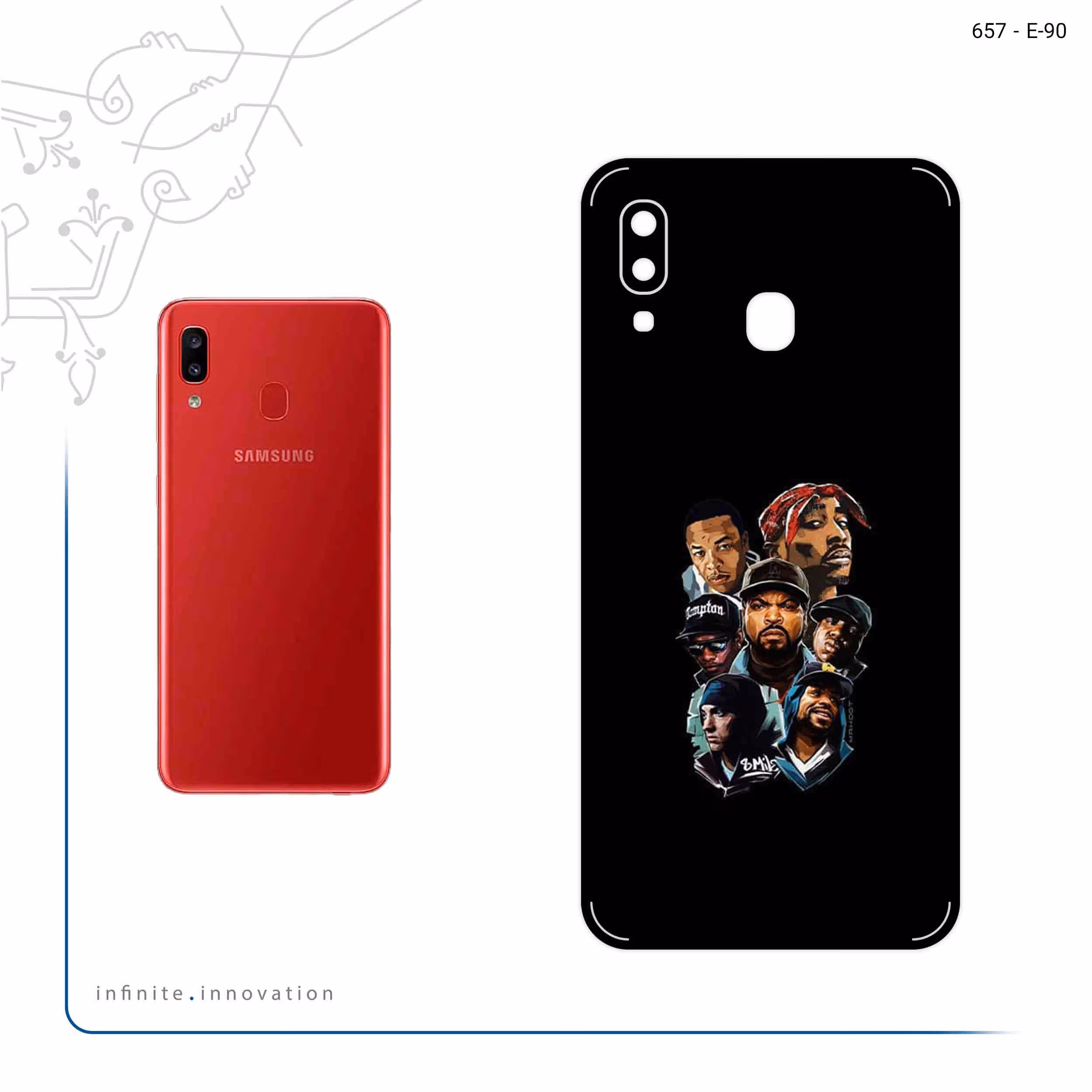 برچسب پوششی ماهوت مدل Great Rappers Digital Art مناسب برای گوشی موبایل سامسونگ Galaxy A20