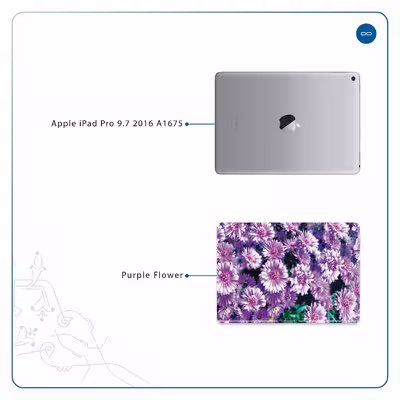 برچسب پوششی ماهوت مدل Purple-Flower مناسب برای تبلت اپل iPad Pro 9.7 2016 A1675