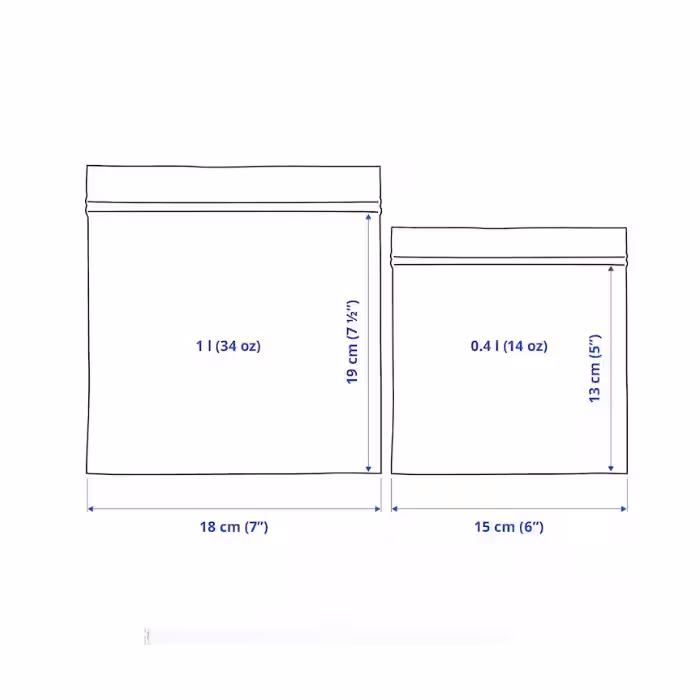کیسه زیپ دار ایکیا مدل 256 بسته 60 عددی