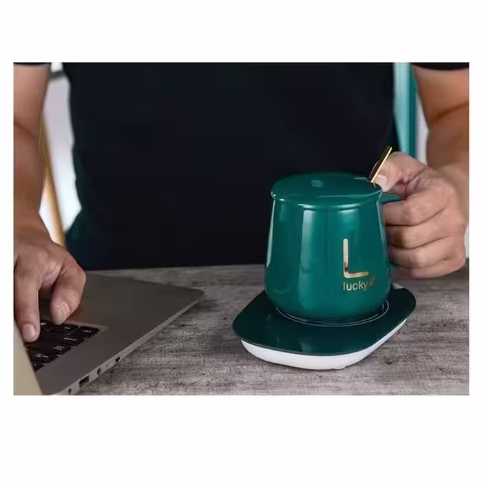 ماگ حرارتی لاکی مدل Temperature Cup به همراه صفحه گرم کن برقی
