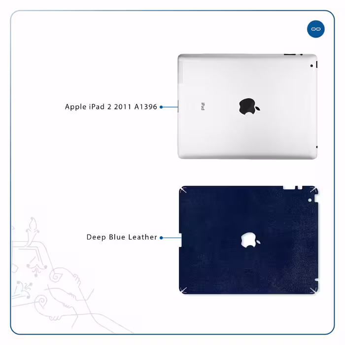 برچسب پوششی ماهوت مدل Deep-Blue-Leather مناسب برای تبلت اپل iPad 2 2011 A1396