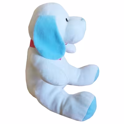 عروسک طرح سگ مدل پاپیون دار کد 448 ارتفاع 27 سانتی متر