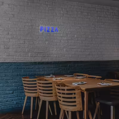 چراغ دیواری نئون دیزاین طرح Pizza-Text_BL