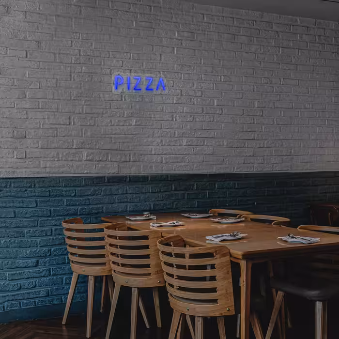 چراغ دیواری نئون دیزاین طرح Pizza-Text_BL