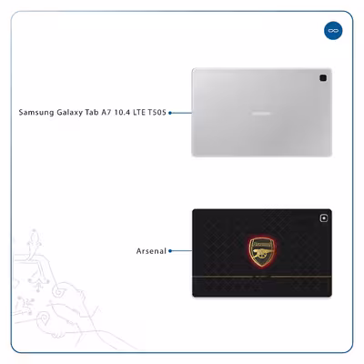 برچسب پوششی ماهوت مدل Arsenal مناسب برای تبلت سامسونگ Galaxy Tab A7 10.4 LTE 2020 T505
