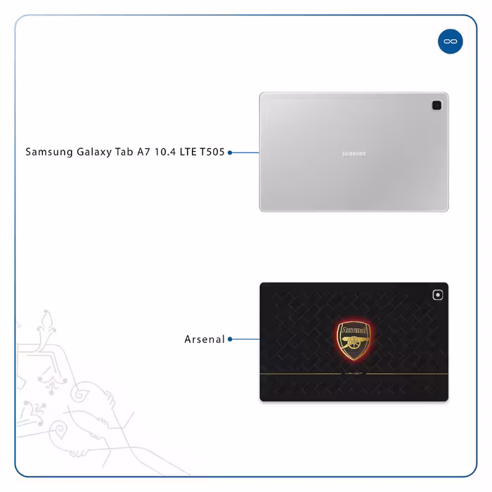 برچسب پوششی ماهوت مدل Arsenal مناسب برای تبلت سامسونگ Galaxy Tab A7 10.4 LTE 2020 T505