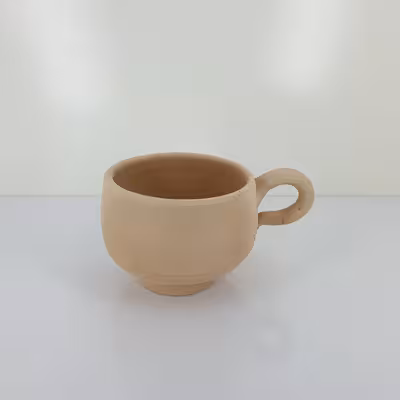 فنجان سفالی خام کد 1  مجموعه 6 عددی