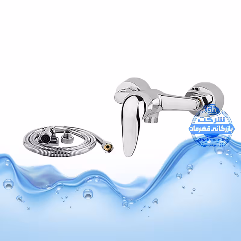 ست 2 عددی شیر توالت اهرمی و شلنگ توالت | کروم براق | شیرآلات برند آیدا صنعت مدل قهرمان