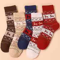 جوراب ساقدار پشمی طرح گوزن کریسمس