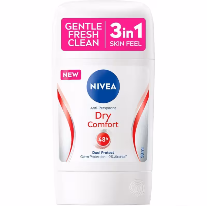 استیک صابونی ضد تعریق زنانه 48 ساعته نیوا سری DRY COMFORT مدل CLEAR حجم 50 میل