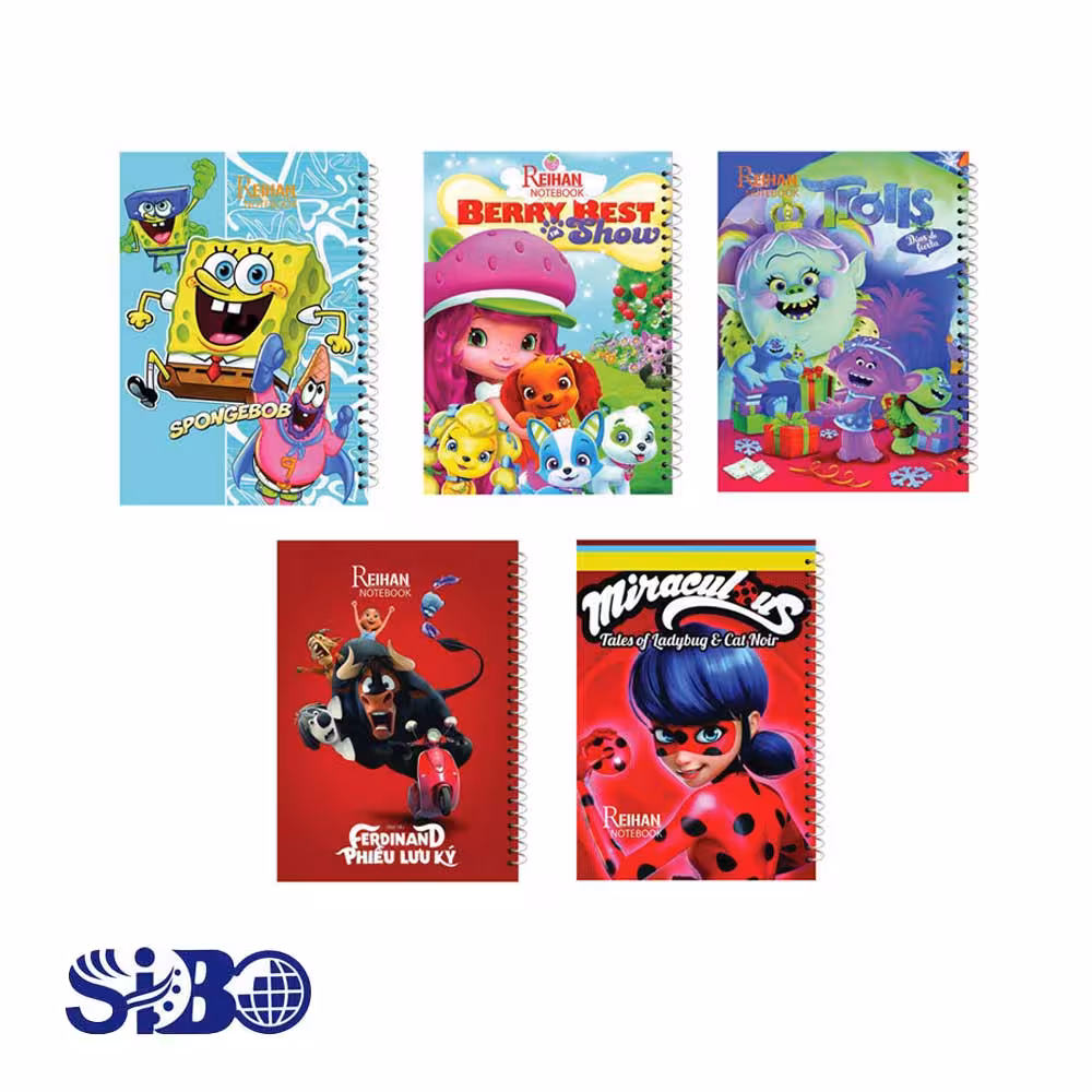 دفتر80 برگ خط دار سیمی جلد طلقی مدل دخترانه فانتزی