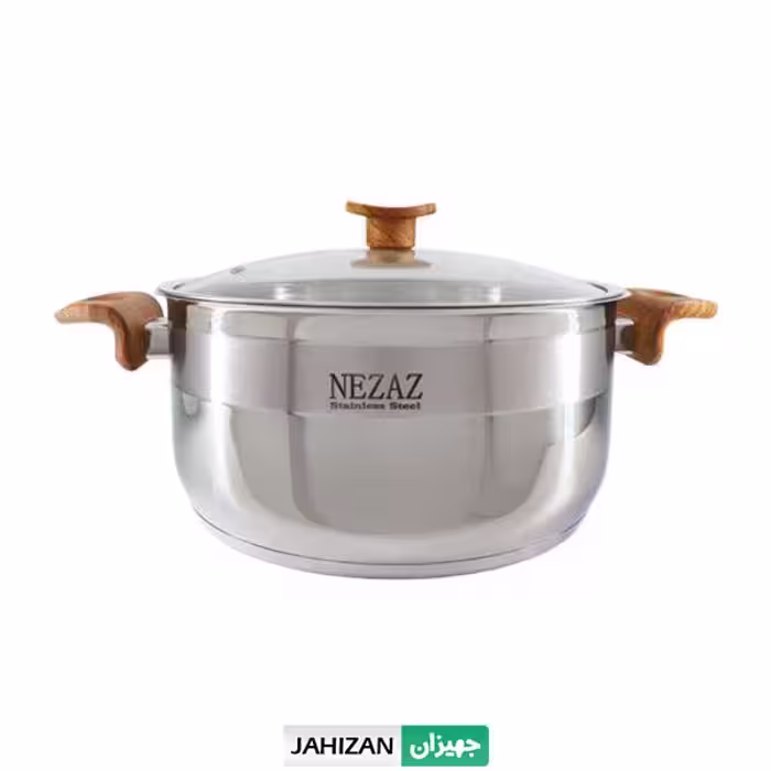 قابلمه استیل نزاز دسته چوب سایز 24