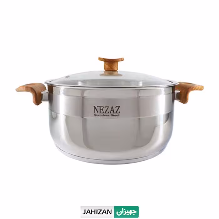 قابلمه استیل نزاز دسته چوب سایز 24