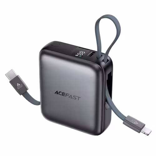 پاوربانک 10000 ایس فست ACEFAST M23 PD22.5W GaN Fast Charger توان 22.5 وات همراه با کابل متصل