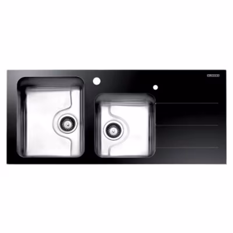 سینک ظرفشویی توکار استیل البرز مدل کریستال مشکی