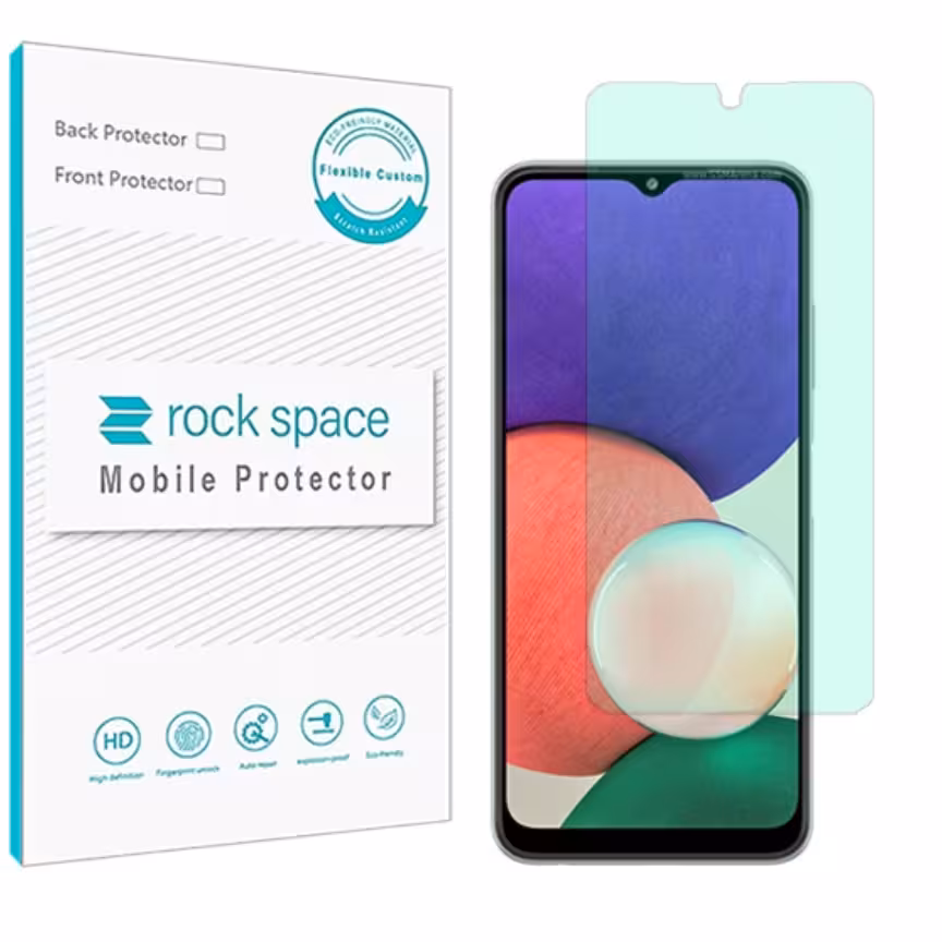 گلس  سامسونگ A22 5G  مدل نانو هیدروژل گرین لایت برند راک اسپیس   