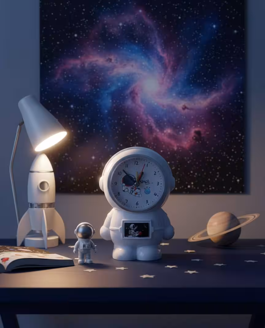 ساعت رومیزی زنگ دار مدل فضانورد