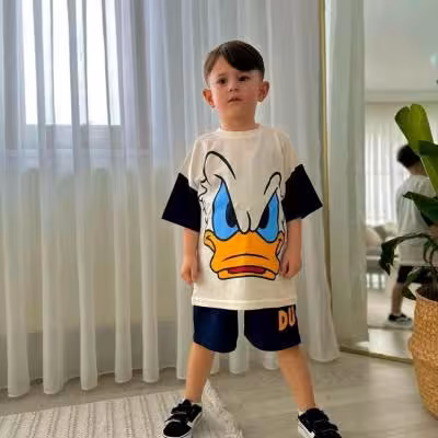 تیشرت شلوارک نخ پنبه اعلا پسرانه اردک