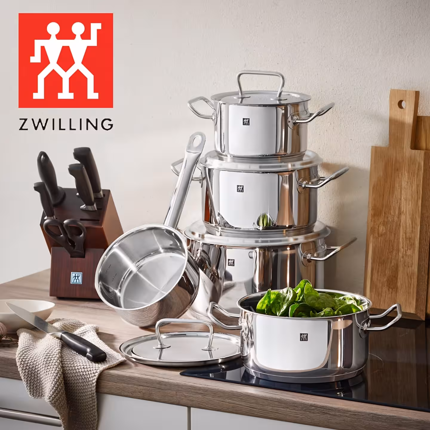 سرویس قابلمه 9 پارچه استیل زولینگ مدل Twin Classic