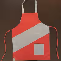 پیشبند آشپزی ساده  طرح قرمز و خاکستری با جنس کتان ضخیم