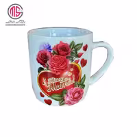 ماگ سرامیکی فانتزی طرح گل رز، با دسته ارگونومیک