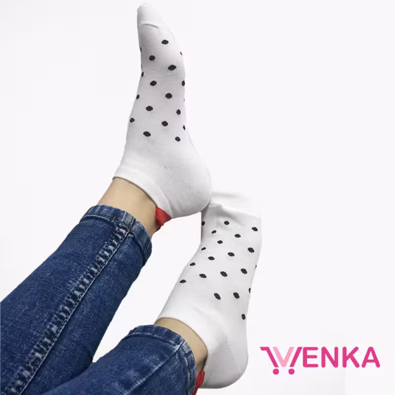 جوراب مچی طرح خال خالی 21