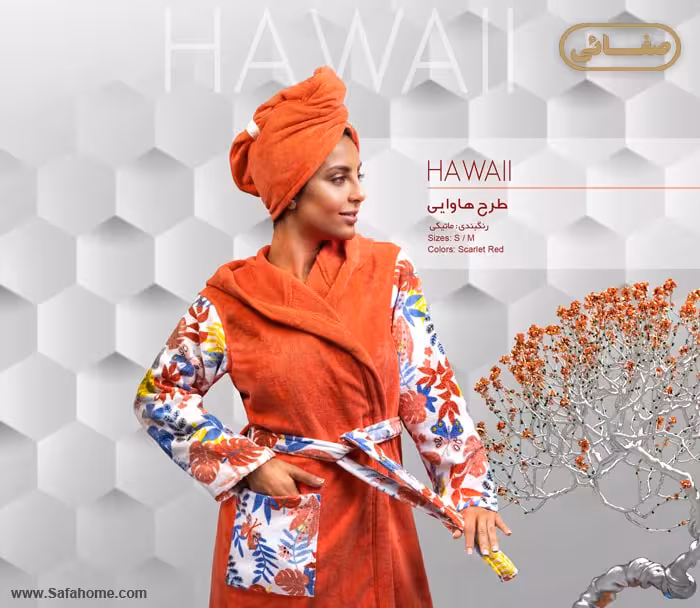 حوله تن پوش زنانه طرح هاوایی پودایران