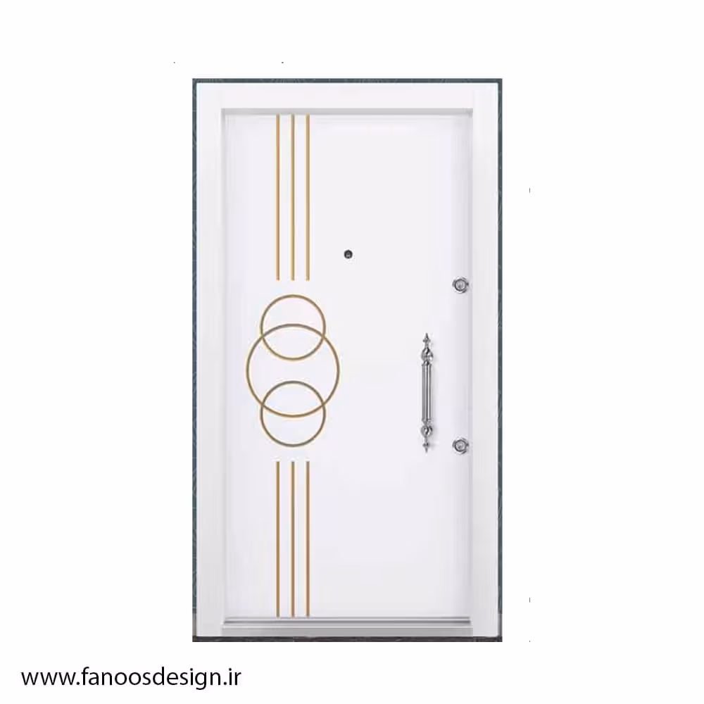 درب ضد سرقت سفید لوکس ایرانی با روکش چوب کد 1334