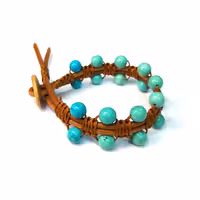 دستبند سنگ فیروزه مصری کد 310087