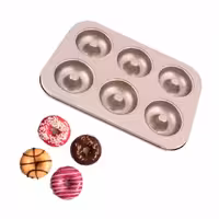 قالب تفلون دونات 6 عددی طلایی