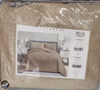 روتختی یک نفره مخمل برند Toyoترک (دو تکه - نسکافه ای)