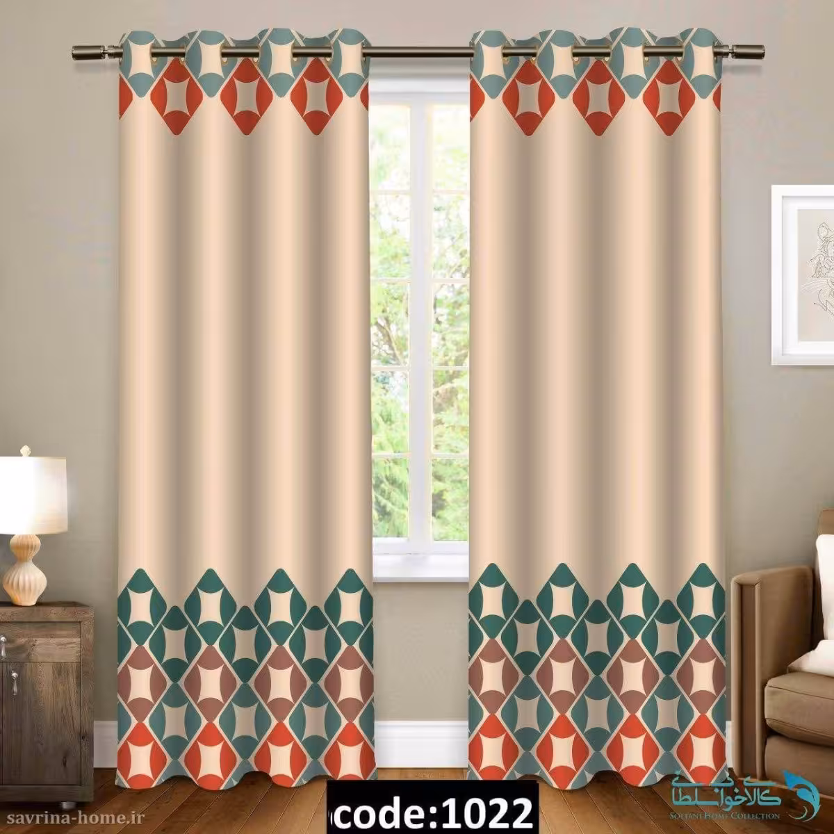 پرده پانچی طرح حاشیه مدل Sh-1022