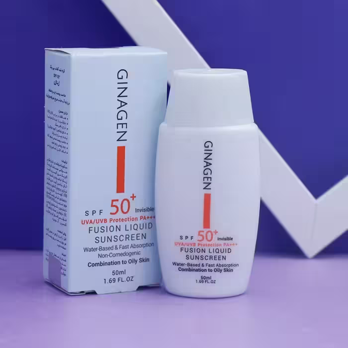 عمده فروشی کرم ضدآفتاب بی رنگ SPF50 مناسب پوست چرب و مختلط ژیناژن GINAGEN حجم 50 میل 92246