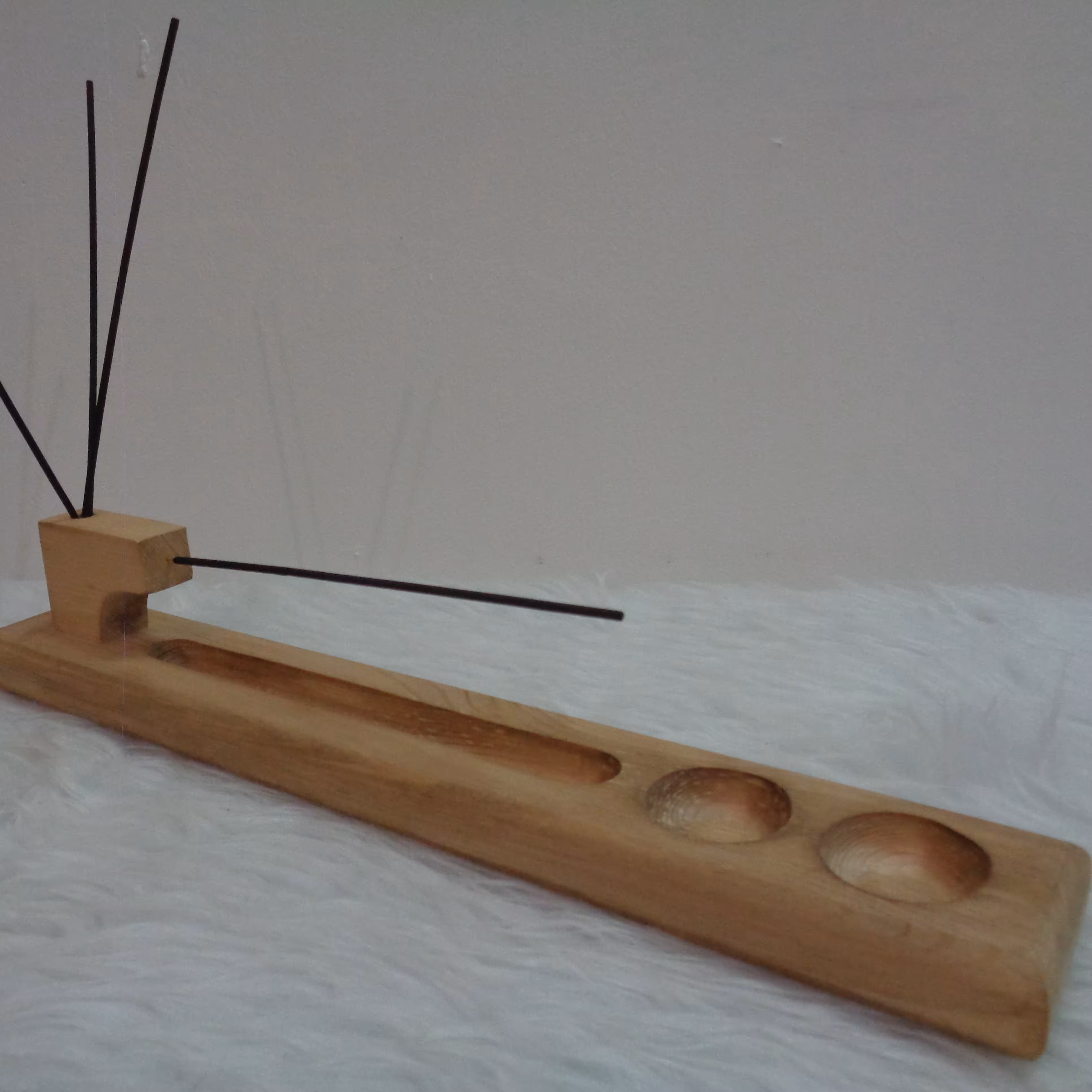 جاعودی چوبی  40 سانتیمتری رنگ استخوانی چوب روس