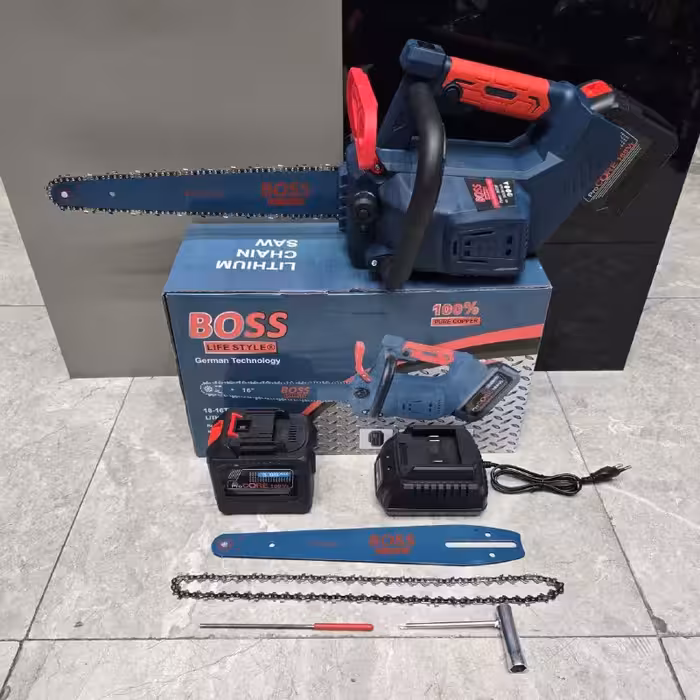 اره زنجیری شارژی 30 و 40 سانت صنعتی 20 سلول دو ساطور مدل 5-321 باس مدل