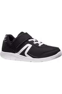 کفش پیاده روی سفید دخترانه و پسرانه بچگانه ورزشی بچه گانه مشکی Velcro Pw 100 Decathlon