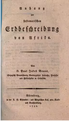 خرید و دانلود نسخه کامل کتاب Anhang zur systematischen EDrdbeschreibung von Afrika