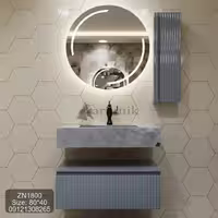 روشویی روکار سرامیکی فول ست با آینه هوشمند مجهز به بلوتوث، کد ZN1800