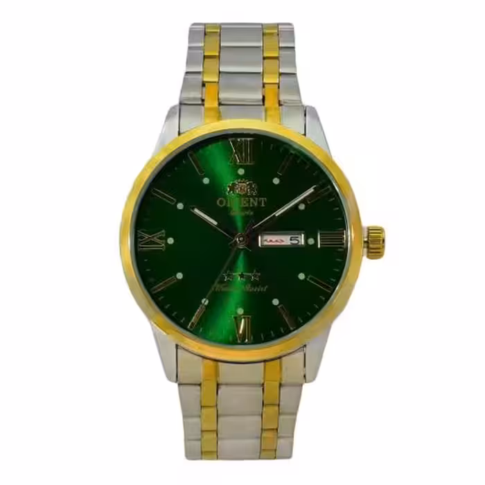 اورینت ORIENT ABOB-R8-60117 دوتقویم روزشمار و (ایام هفته دو زبانه لاتین و فارسی ) دورنگ باصفحه سبز