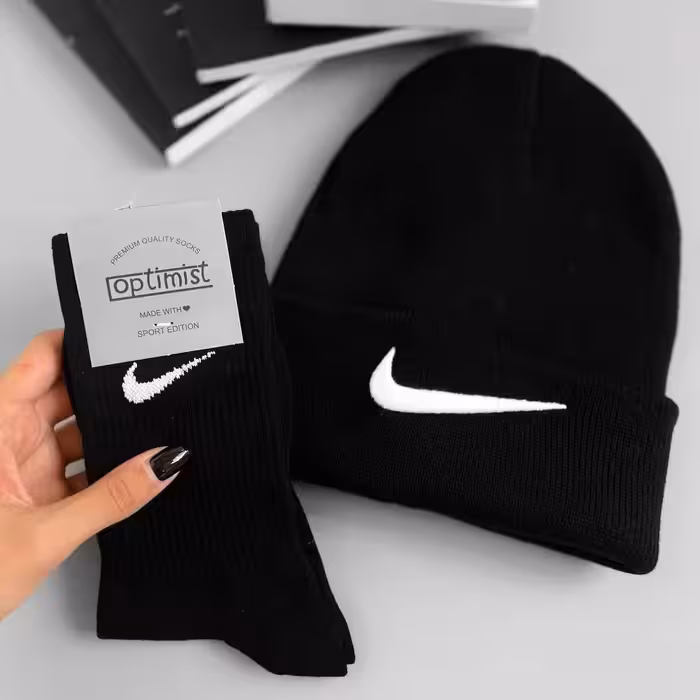 ست کلاه و جوراب طرح Nike فری سایز مشکی