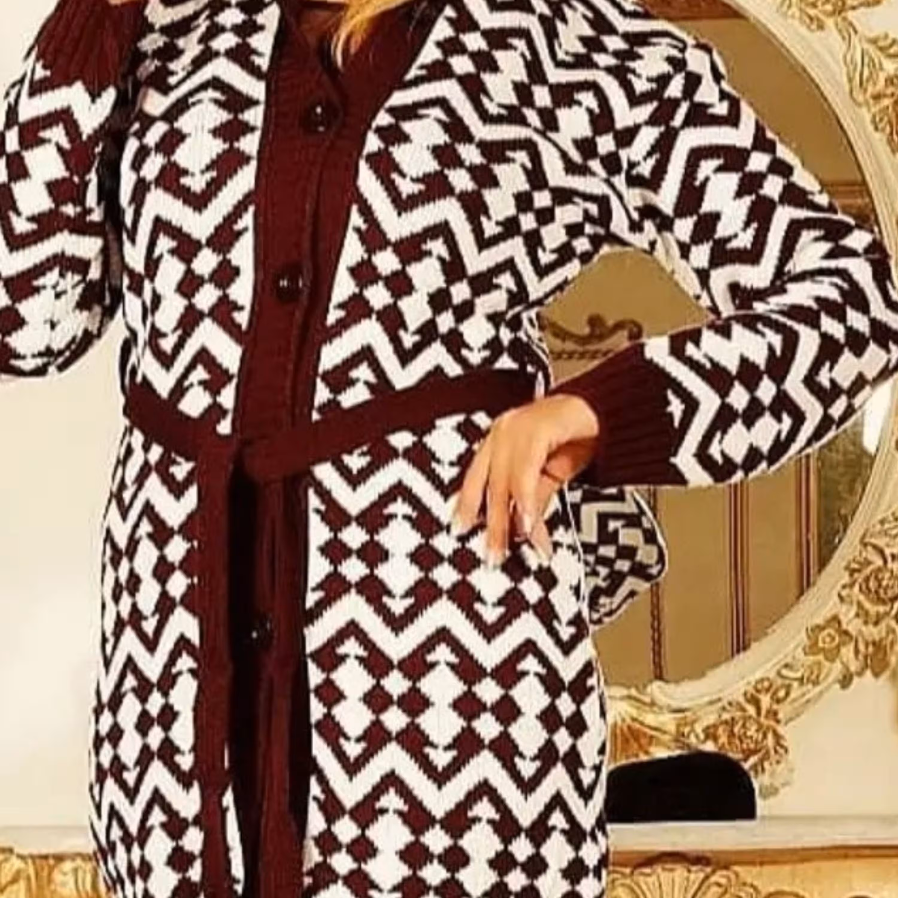 بافت  رنگ کرم شیری یاسی شکلاتی سایز تک سایز بین سایز 38و 44