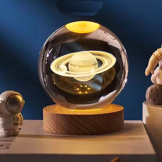 گوی شبخواب گوی کریستالی زحل سایز6