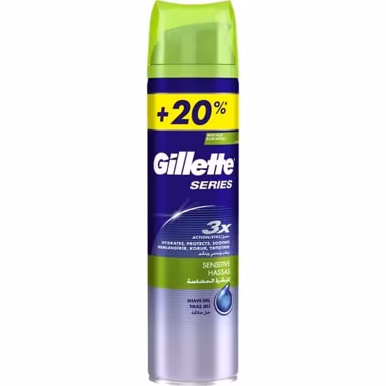 ژل اصلاح مردانه ژیلت سری 3X مدل Sensitive حجم 200 میلی لیتر Gillette Shave Gel Series | فروش عمده