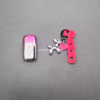 کاور ریموت پژو 405 و پارس کلید تاشو دو دکمه پینک با بند ست