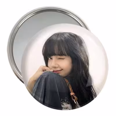 آینه جیبی خندالو مدل لیسا بلک پینک Black Pink کد 14296