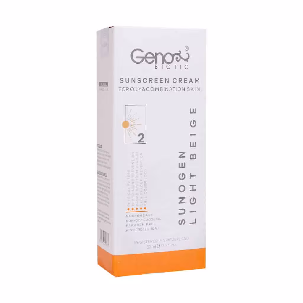 کرم ضد آفتاب پوست چرب SPF50 ژنوبایوتیک 50 میلی لیتر