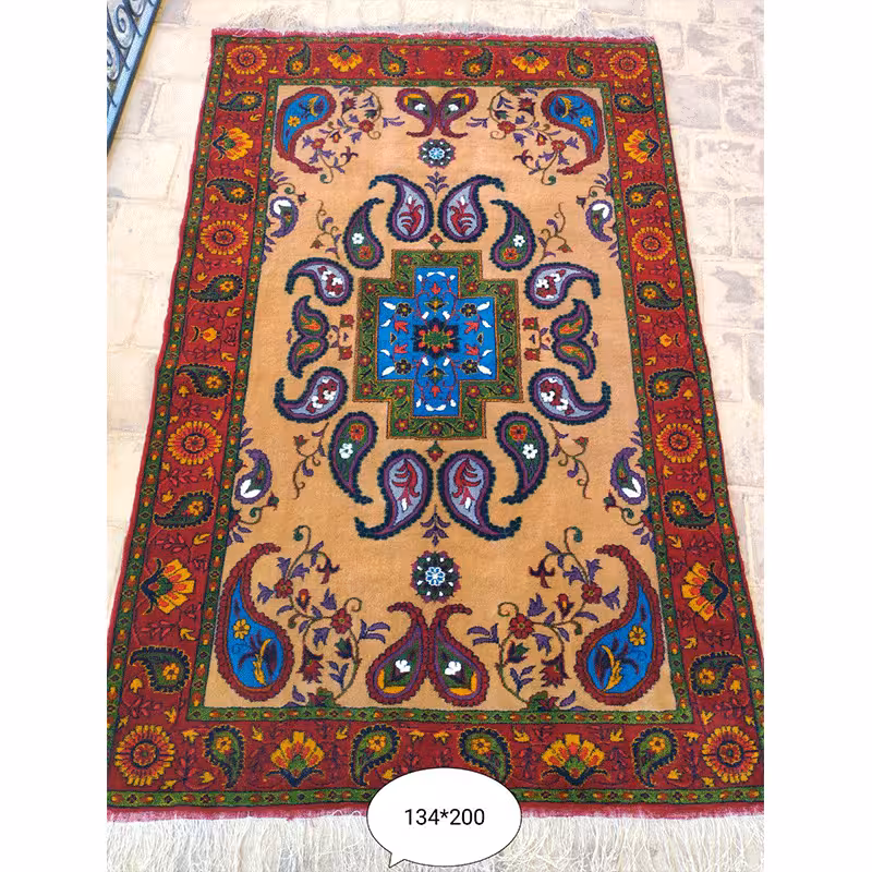 فرش چله ابریشمی 3متری دستباف - کد 7/75