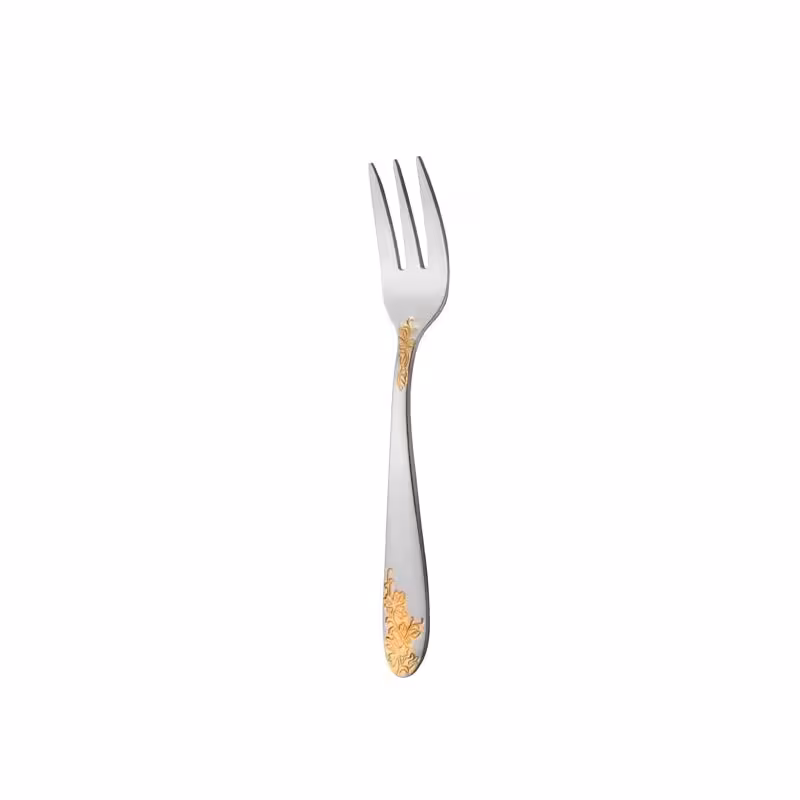 چنگال میوه‌خوری ناب استیل مدل امپریال طلایی