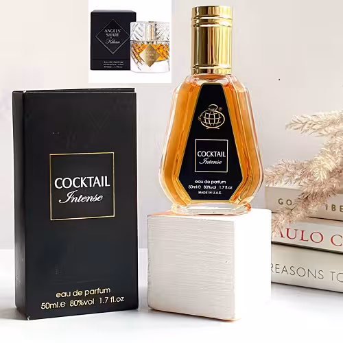 ادکلن کوکتل اینتنس فرگرانس ورلد رایحه ادکلن بای کیلیان آنجلز شیر | (COCKTAIL intense (By Kilian Angels’ Share حجم 50 میل(شرکتی)