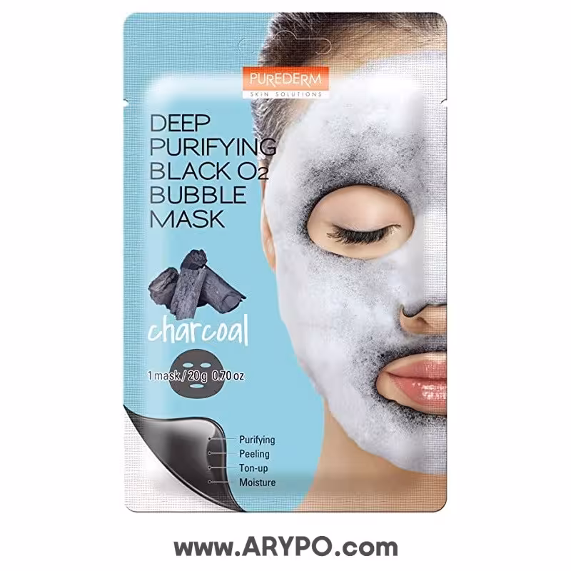 ماسک نقابی حبابی پاک کننده عمیق پیوردرم مدل ذغال